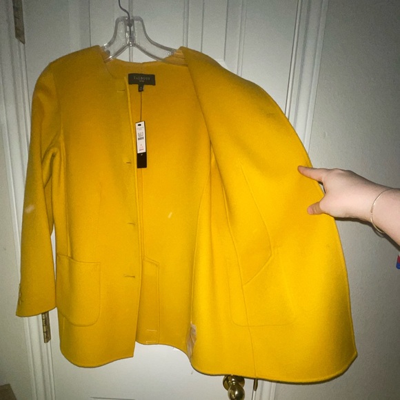 Mustard Yellow Wool Coat - Unlined - Picture 3 of 5